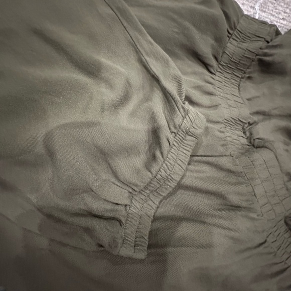 Women’s army green strapless romper - Picture 3 of 5